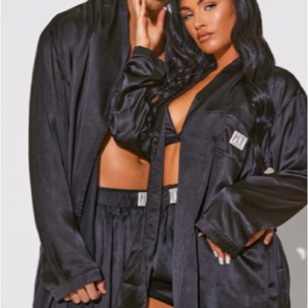 Satin Robe Black Small for Women NWT